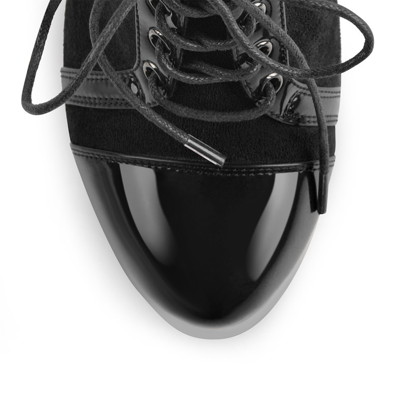 Runde Zehe geteiltes Gelenk Plateau Hochfrontpumps Schnürstiefeletten Plattform