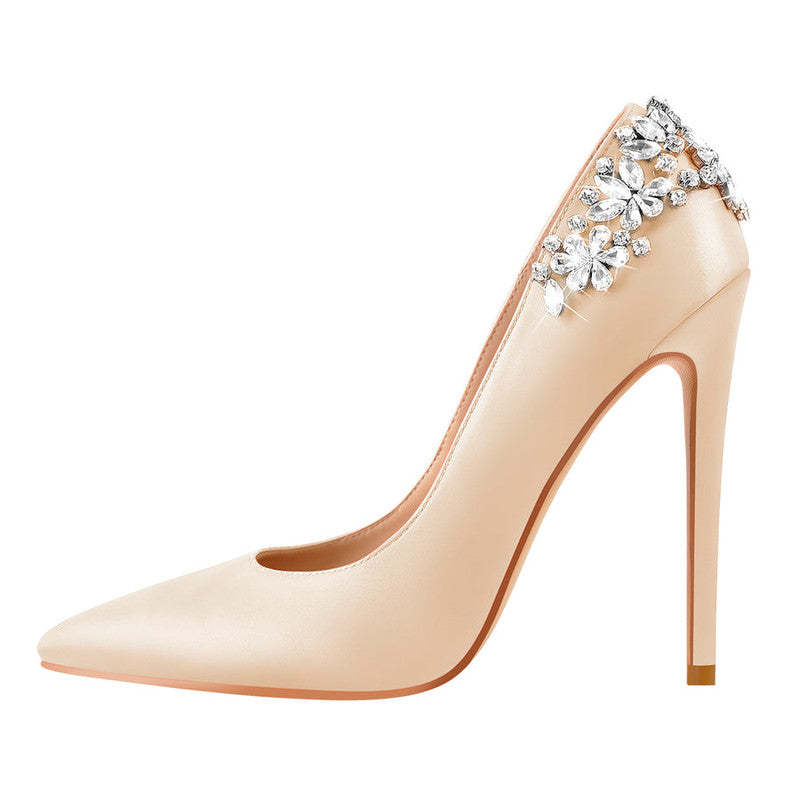 Spitz zulaufende Strass Stiletto Pumps