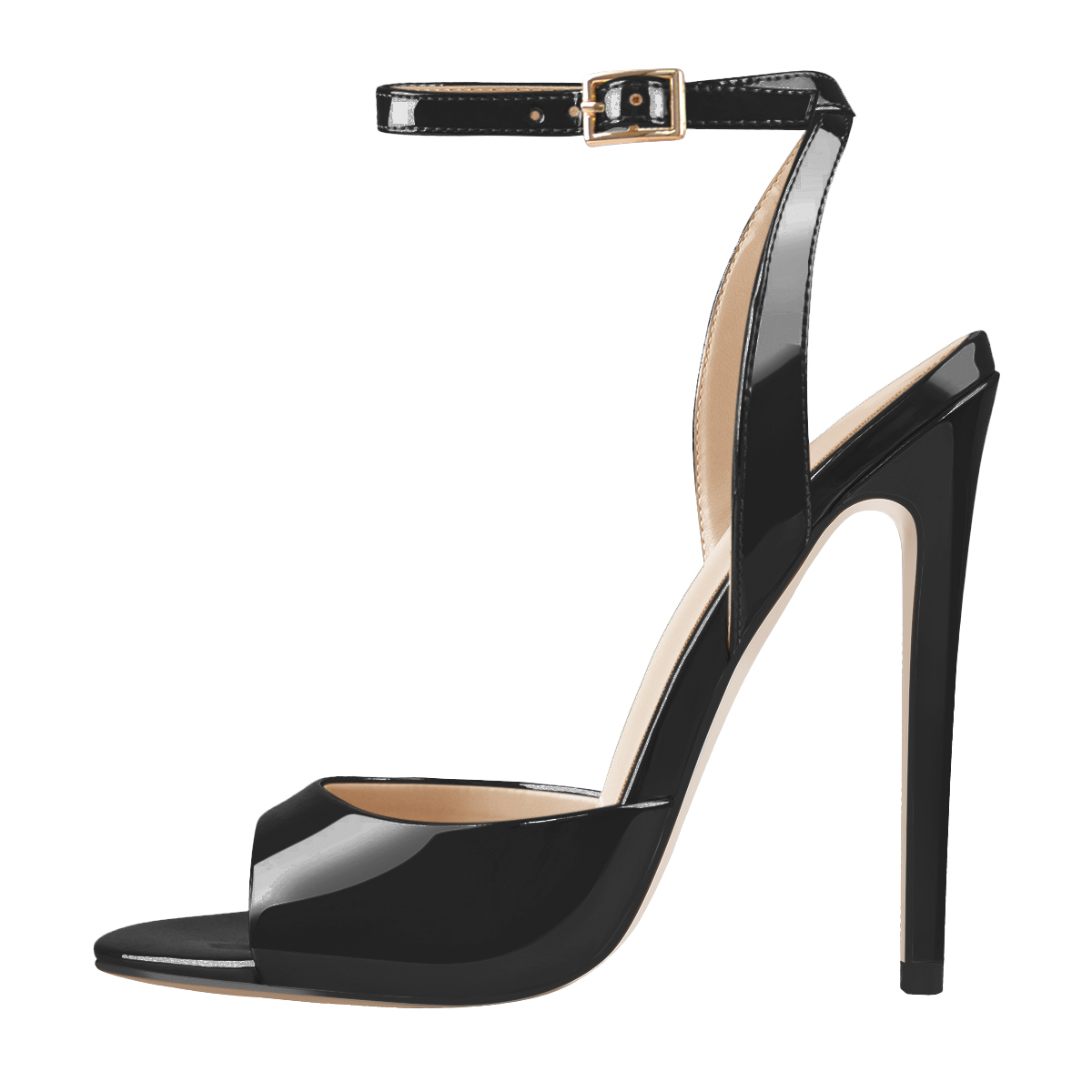 Elegante Stiletto Sandale mit runder und offener Zehenpartie