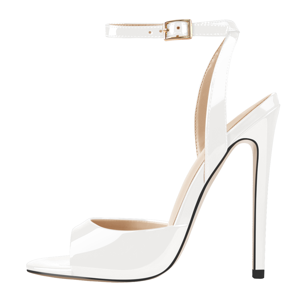 Elegante Stiletto Sandale mit runder und offener Zehenpartie