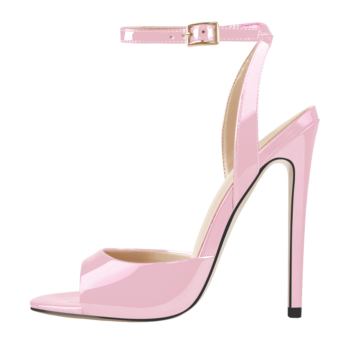 Elegante Stiletto Sandale mit runder und offener Zehenpartie