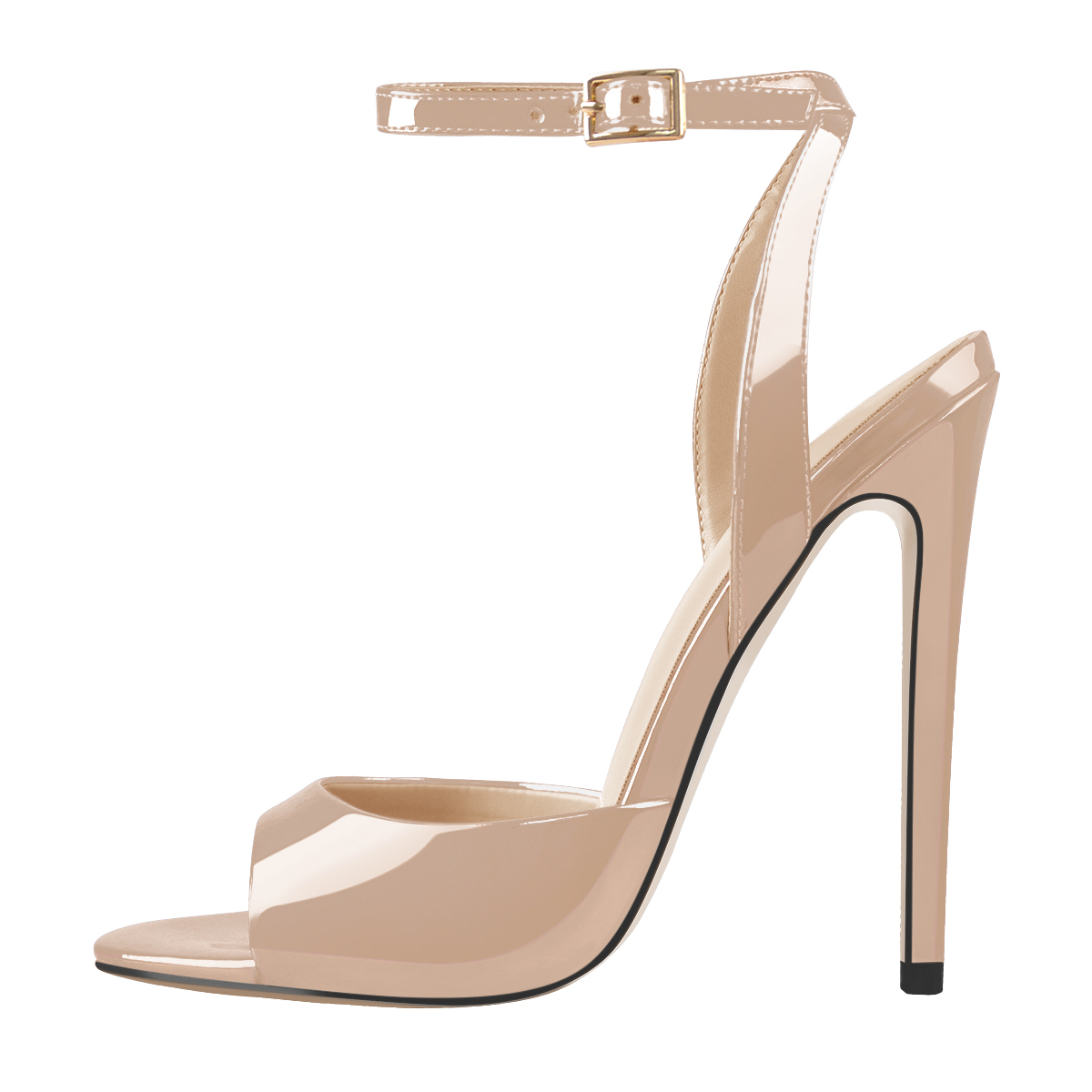 Elegante Stiletto Sandale mit runder und offener Zehenpartie