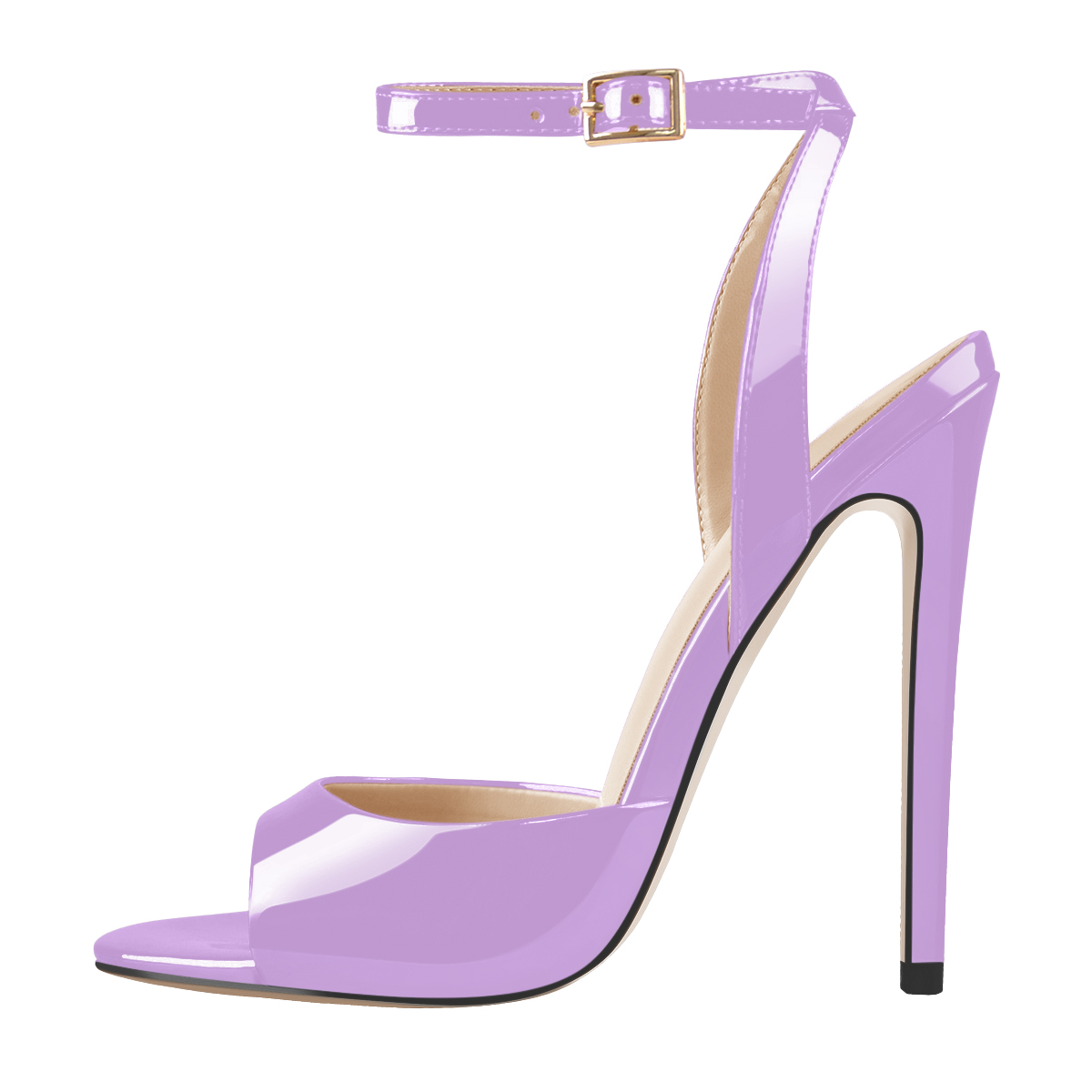 Elegante Stiletto Sandale mit runder und offener Zehenpartie