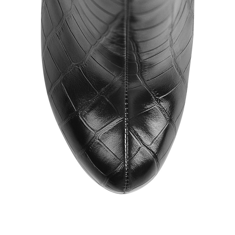 klassische Plateau Knöchelstiefel mit klobigem Absatz Reißverschluss