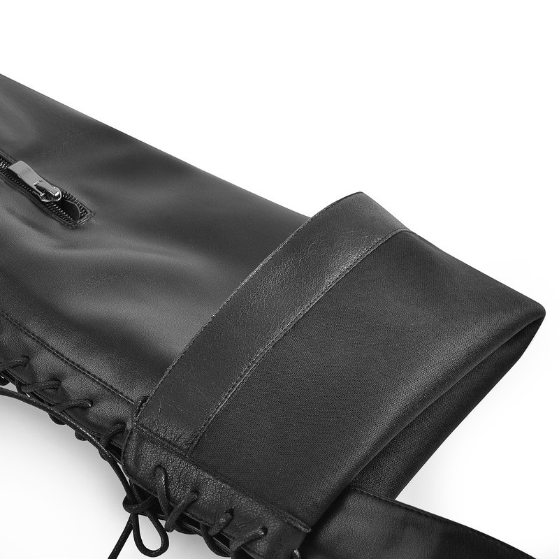  Langschaft Plateau stiefel Reißverschluss Schnürsenkel klobige High Heels