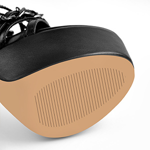 Plateau Stiletto Sandalen mit Metallkette 