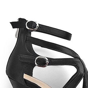 Satin Gladiator Plattform Knöchelriemen Stiletto Sandalen