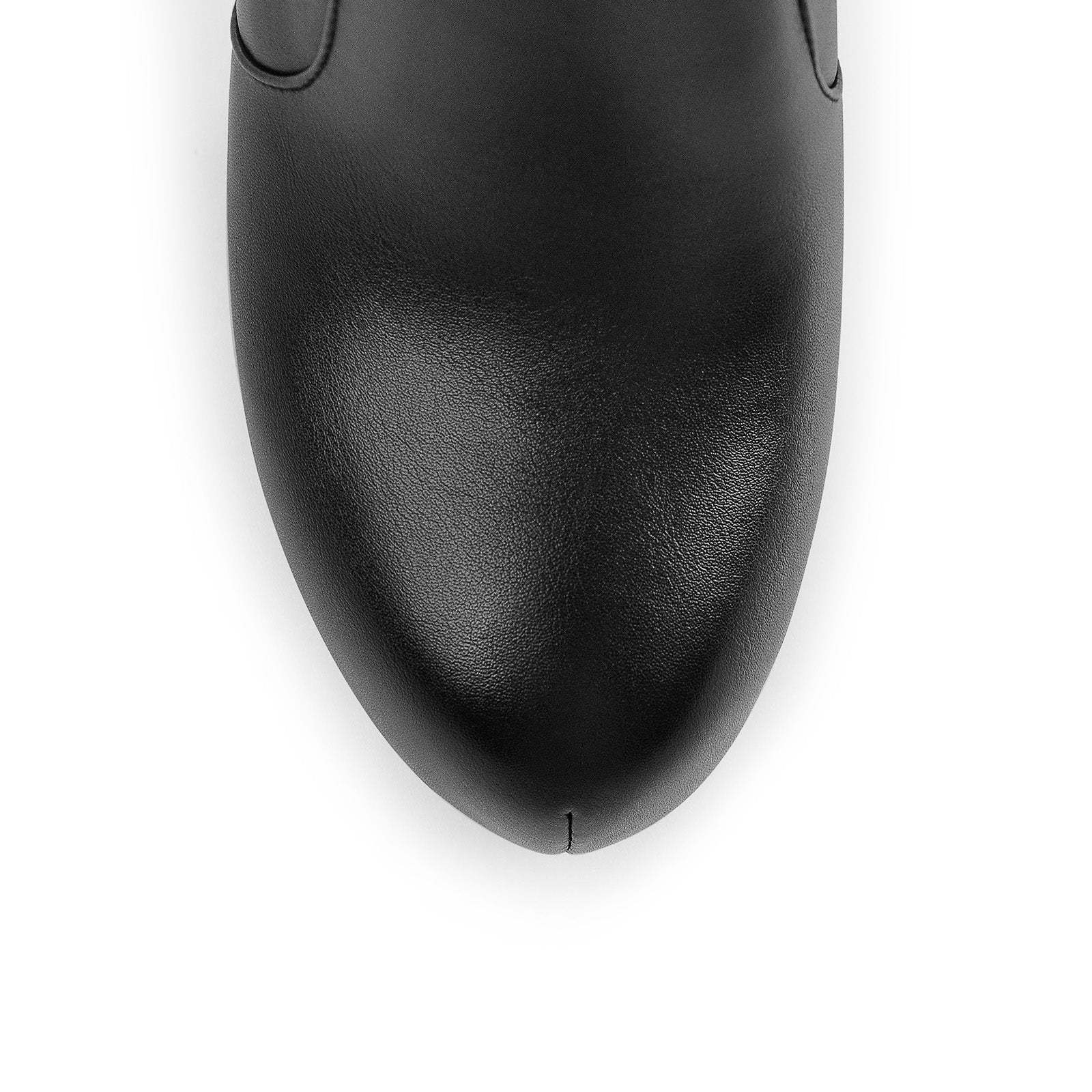 Plateau Langschaft Stiefel mit Blockabsatz Weitschaft