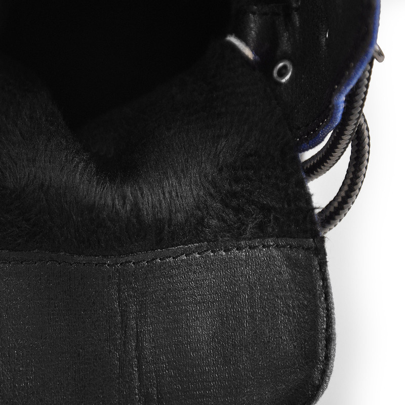 Plateau-Schnürstiefel aus dem Segeltuch mit klobigem Absatz