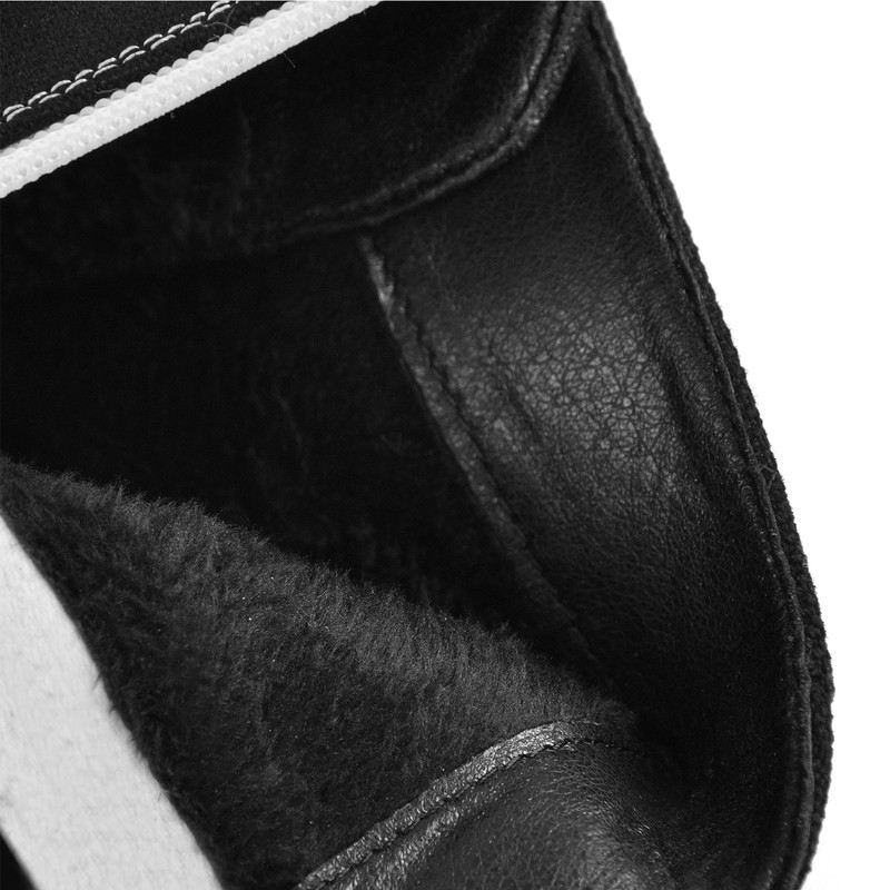 Plateau-Schnürstiefel aus dem Segeltuch mit klobigem Absatz