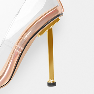 Transparente spitze Zehe Metallkette Metallabsätze Stiletto Pumps