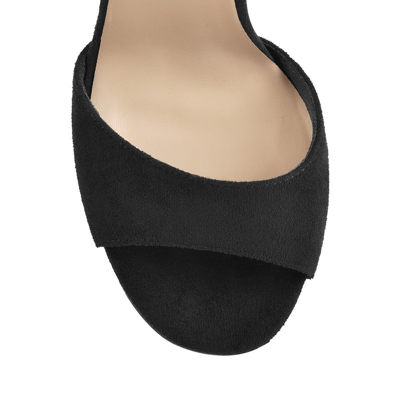 Wildleder Plateau Knöchelriemchen Sandalen mit hohem Absatz