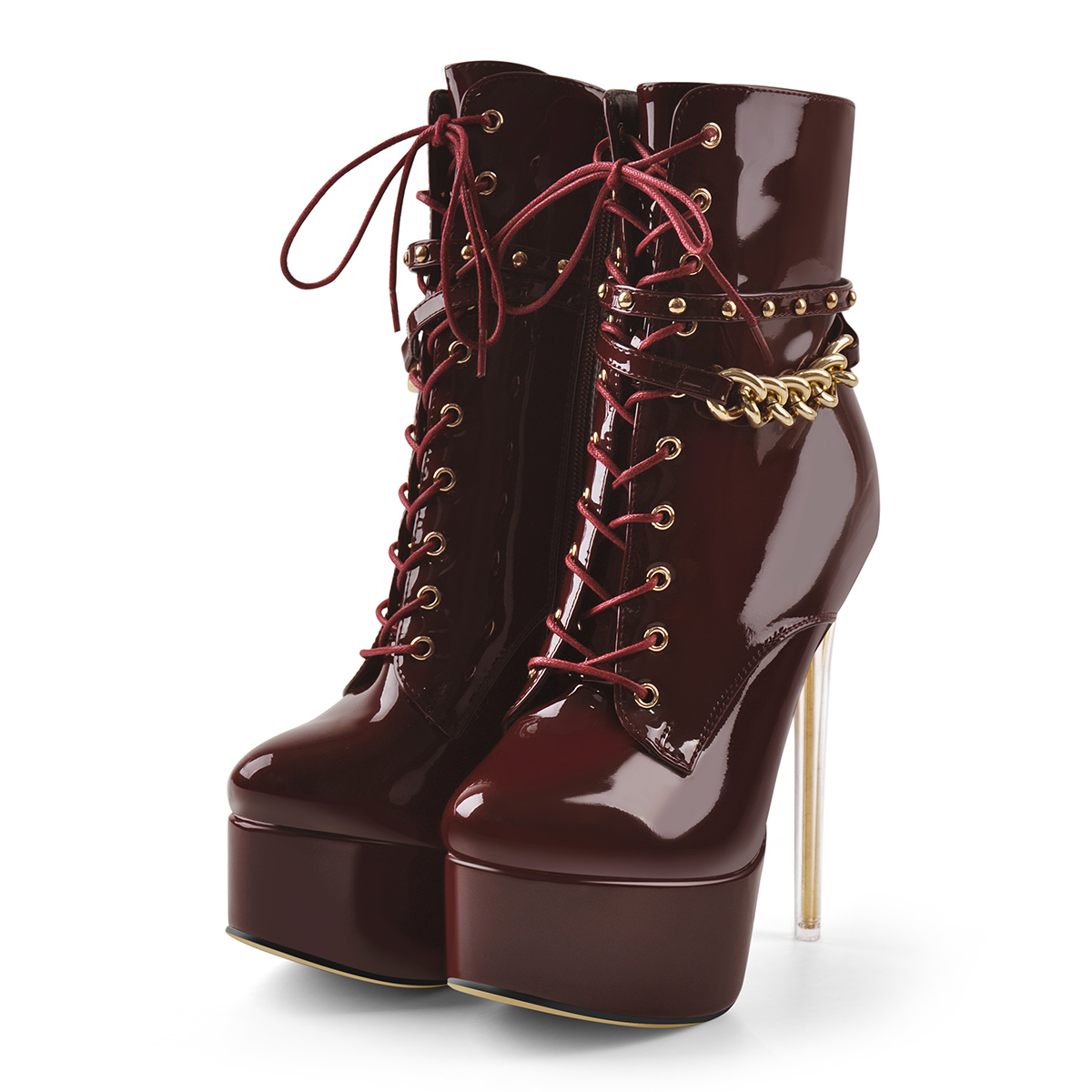 Plateau Stiefeletten mit Schnürung