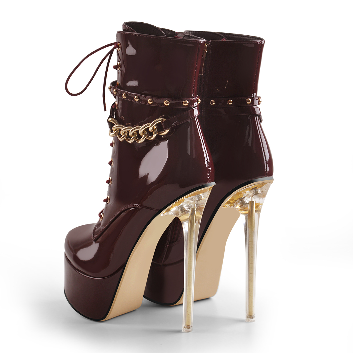 Plateau Stiefeletten mit Schnürung