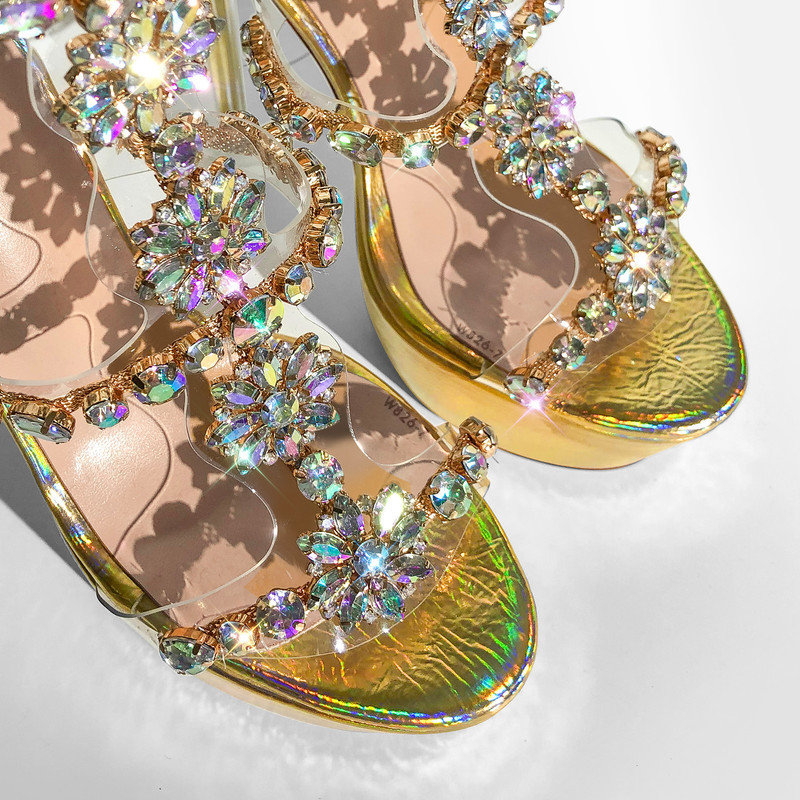 Fersenreißverschluss Kunstvoll Strass Stiletto