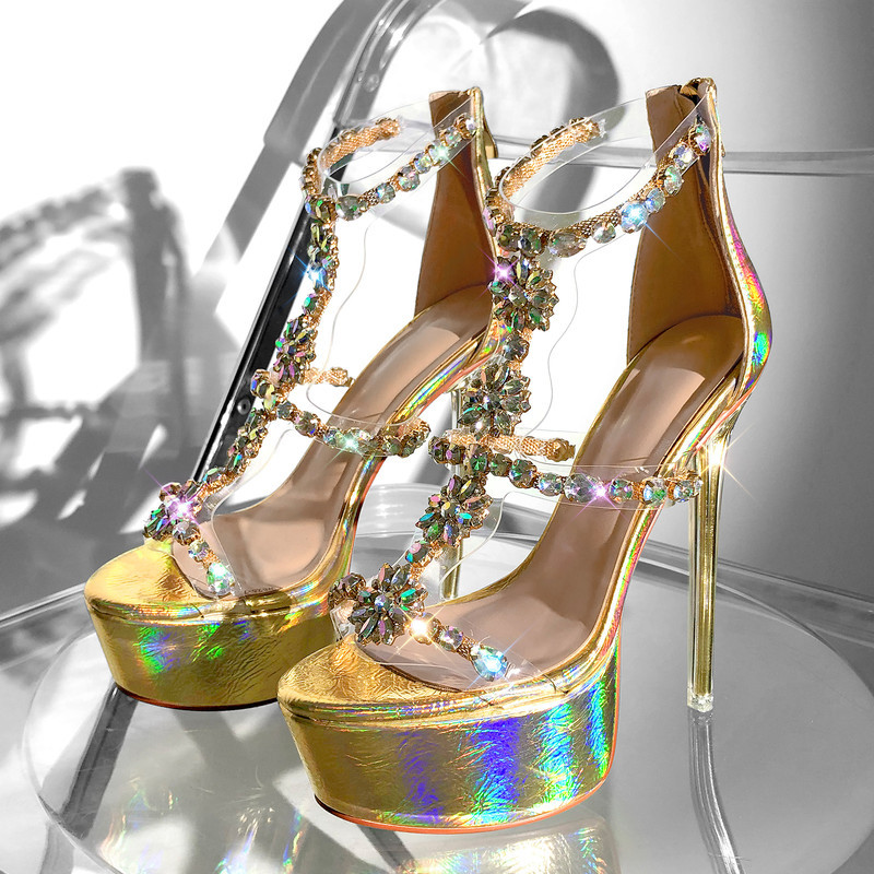 Fersenreißverschluss Kunstvoll Strass Stiletto