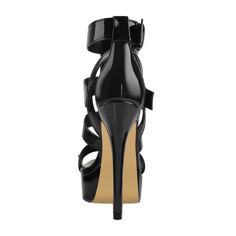 Spitz zulaufende Schnallenriemen Stiletto Plateau Sandalen