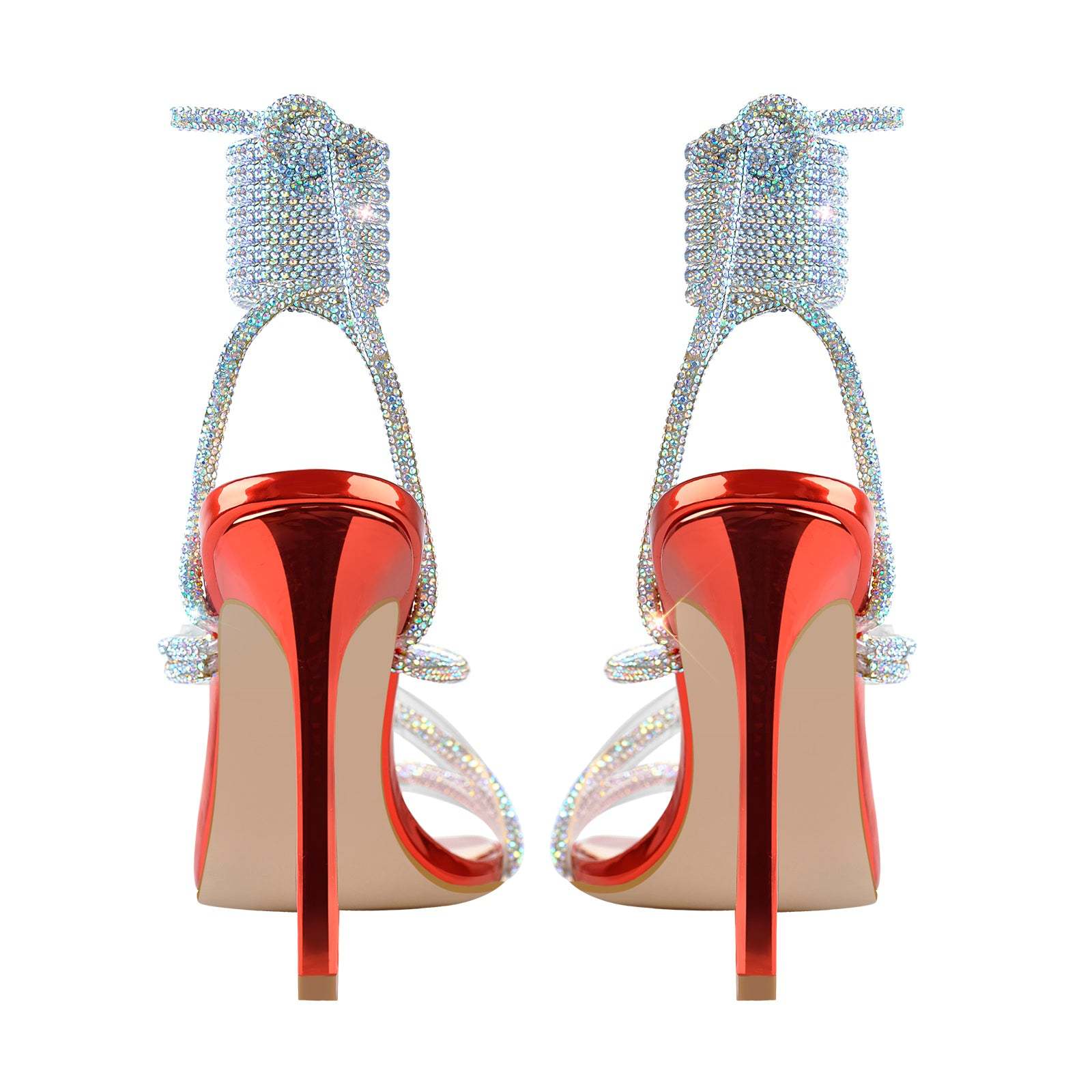 Römische Sandalen mit Absatz High Heels Strassstein Abendschuhe