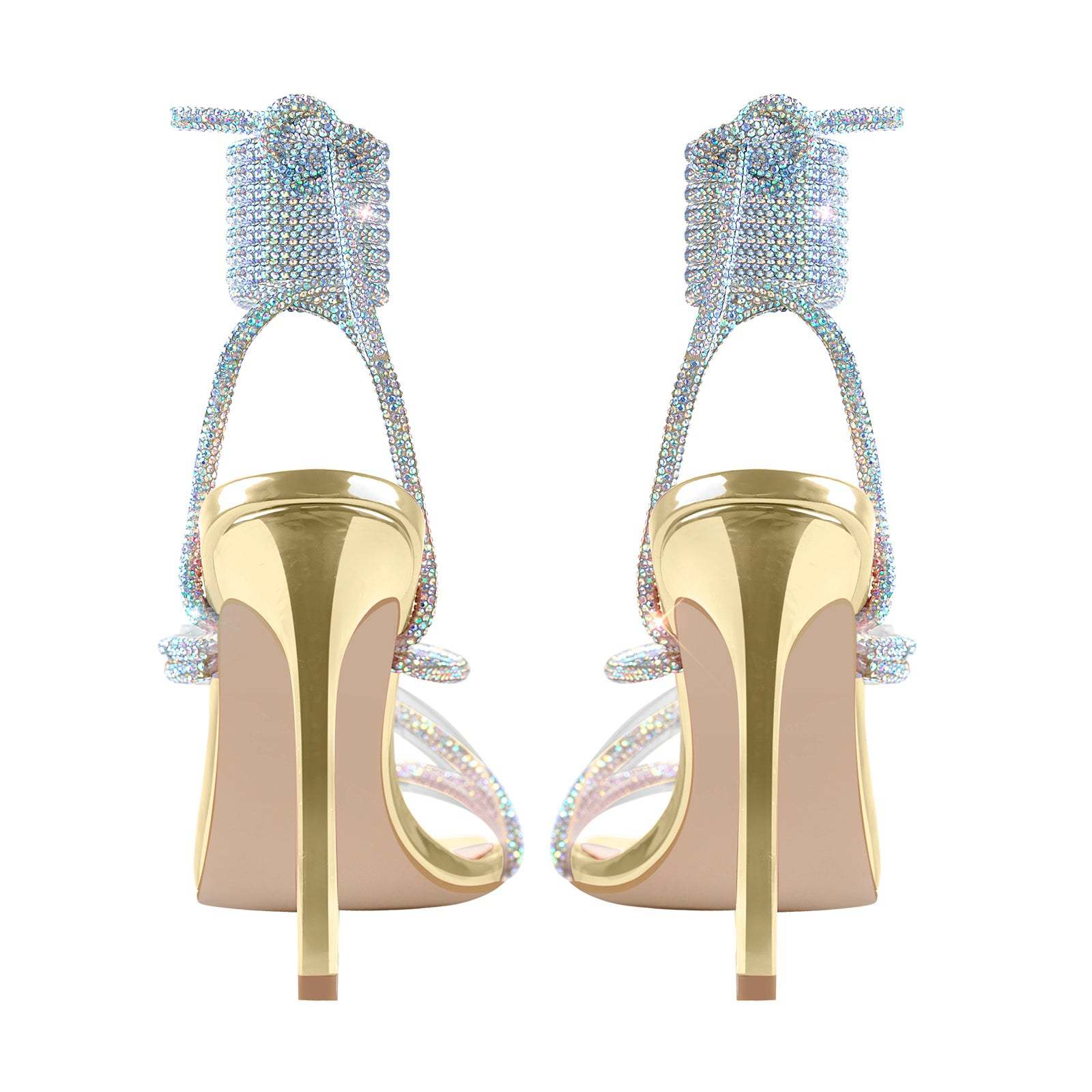 Römische Sandalen mit Absatz High Heels Strassstein Abendschuhe