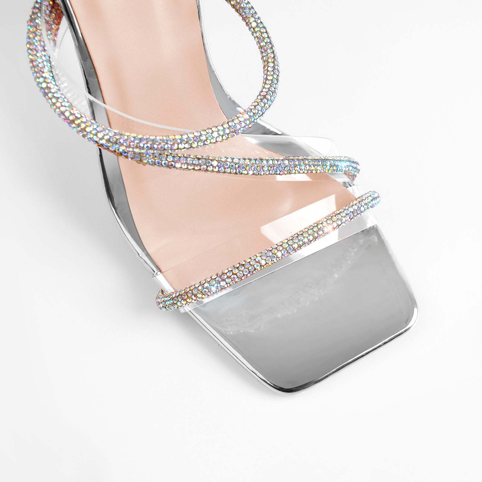 Römische Sandalen mit Absatz High Heels Strassstein Abendschuhe