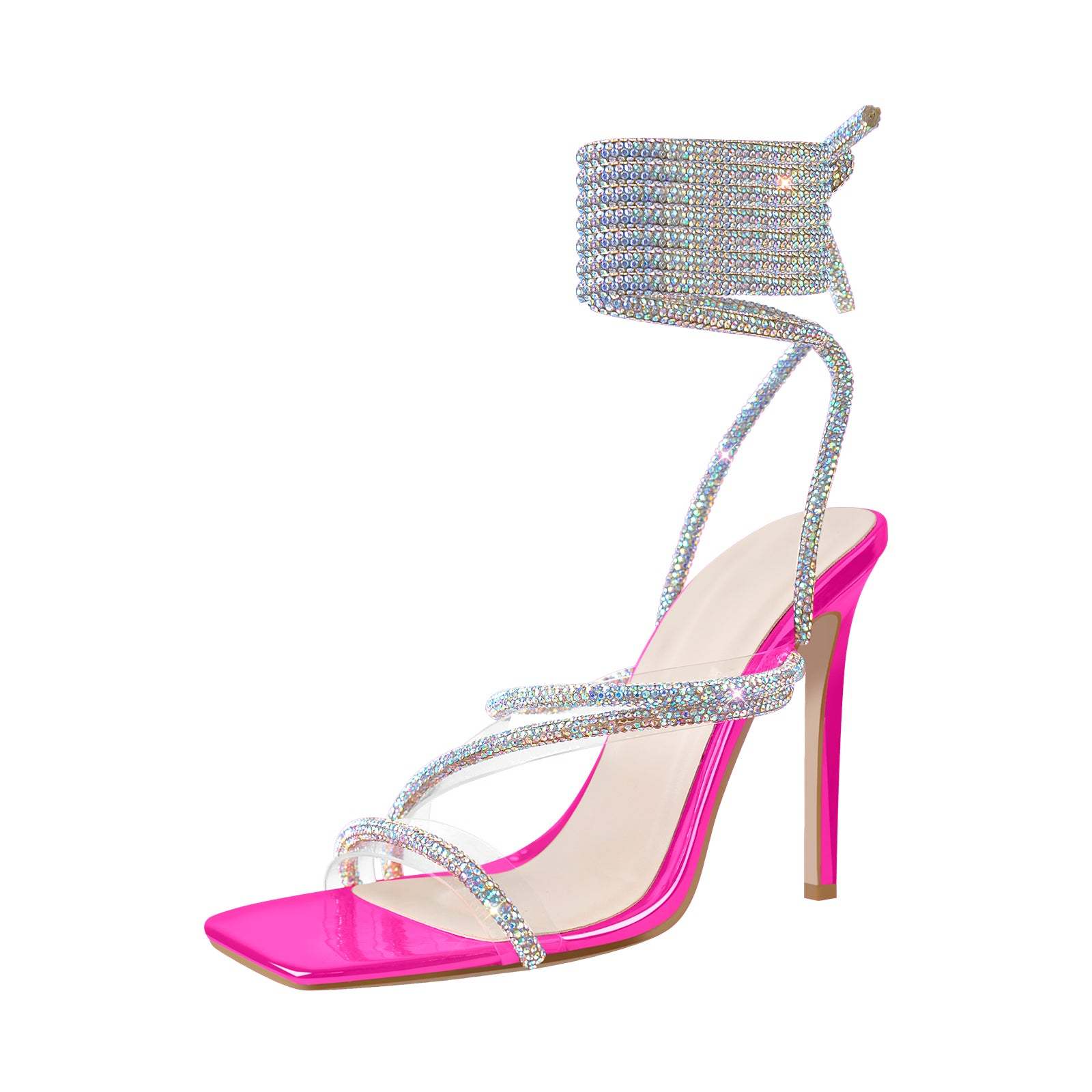 Römische Sandalen mit Absatz High Heels Strassstein Abendschuhe