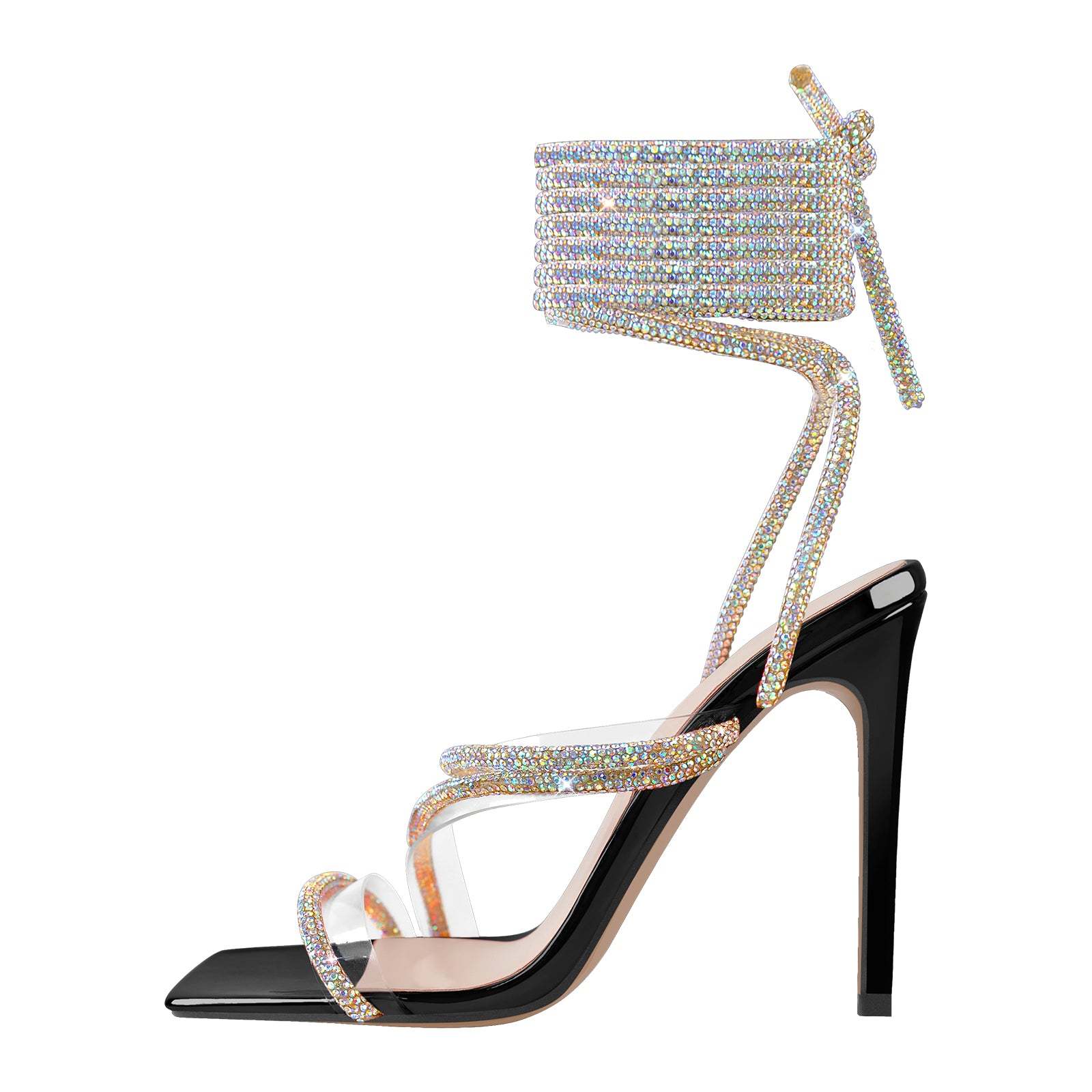 Römische Sandalen mit Absatz High Heels Strassstein Abendschuhe