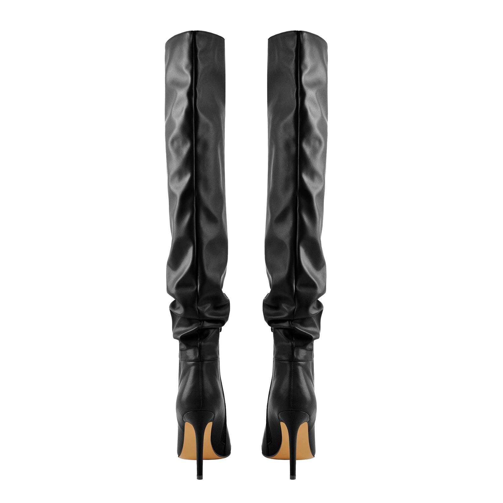 Slouchy Stiefel Overknee Langschaft Weitschaft Stiefel Gefütterte Absatzstiefel