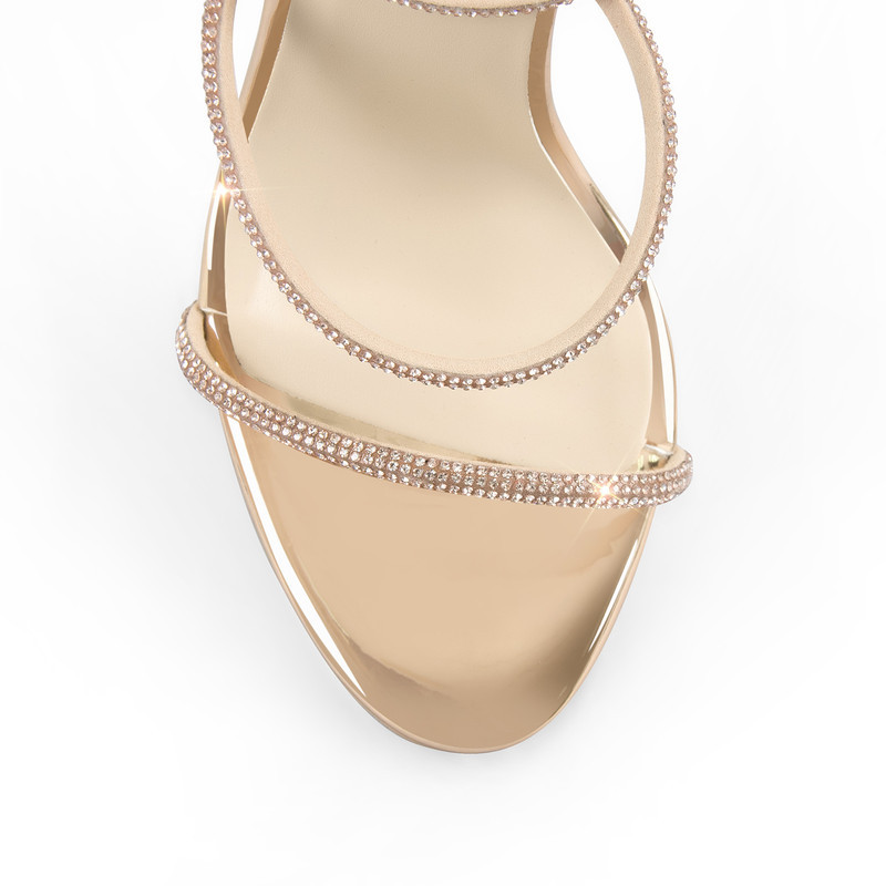 Offene Zehen High Heels Strass Riemchensandalen