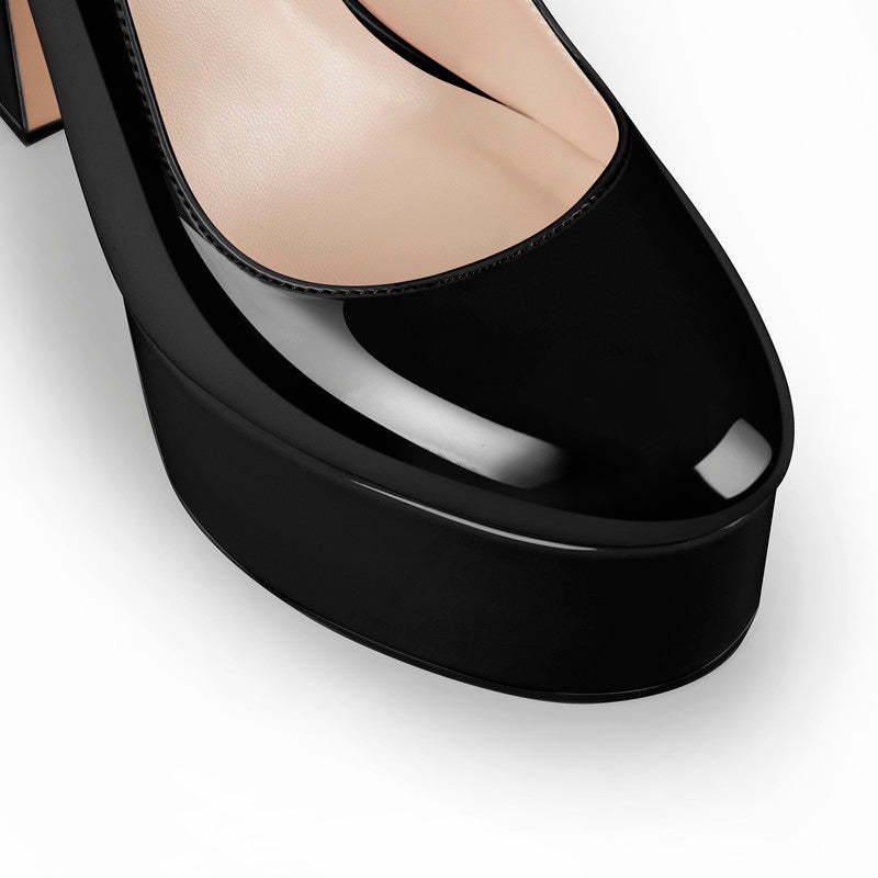Plateau Mary Janes mit knöchelschnallen High Heels Pumps