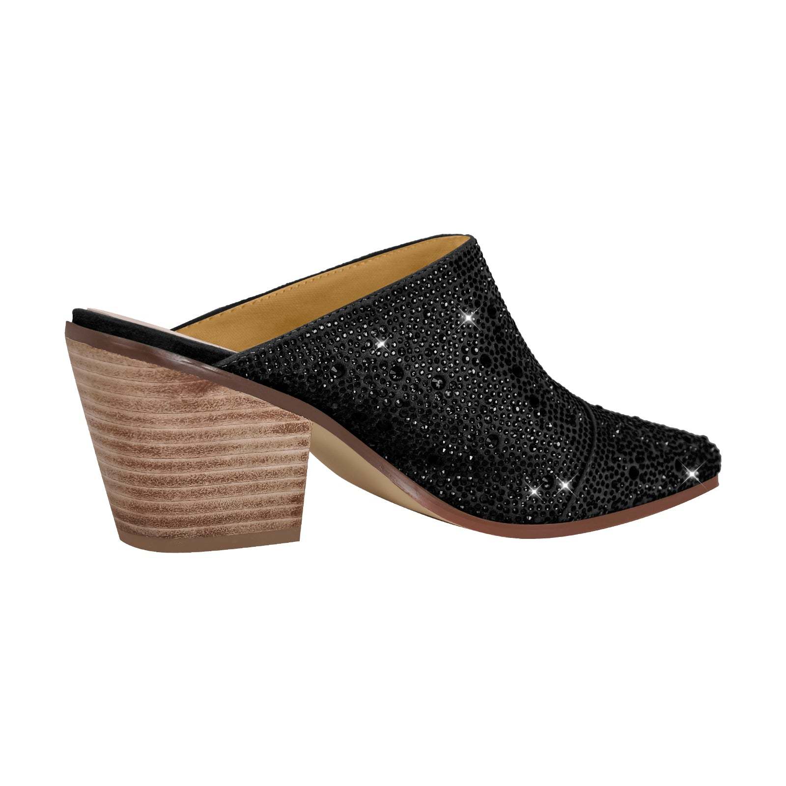 Mules Pantoletten Pantoletten mit absatz Pantoffeln verzierte Schmucksteinen