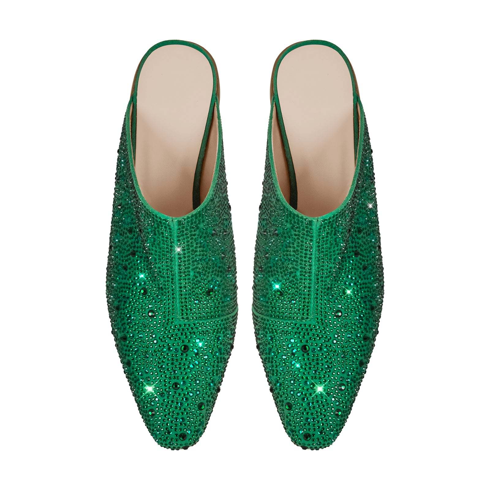 Mules Pantoletten Pantoletten mit absatz Pantoffeln verzierte Schmucksteinen