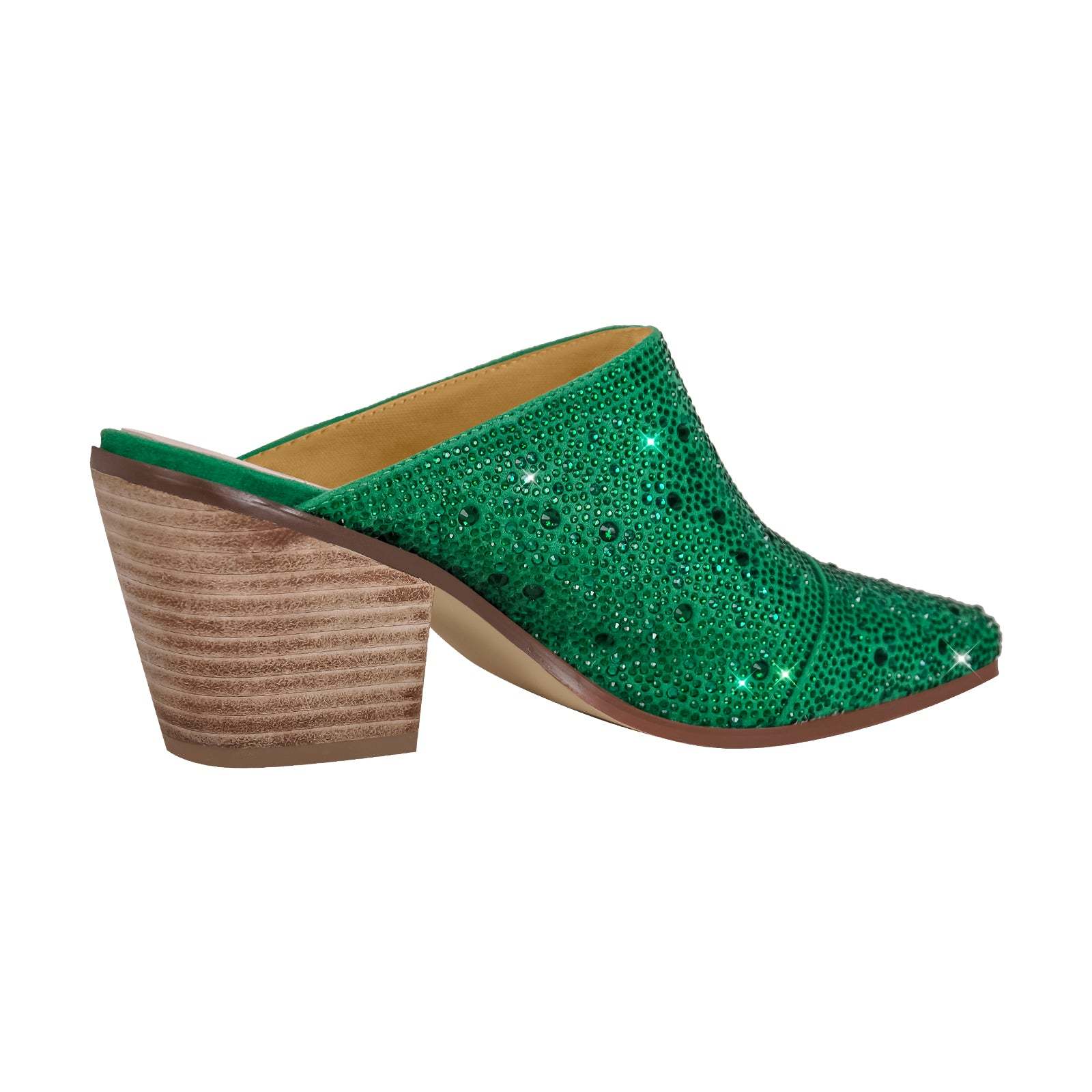 Mules Pantoletten Pantoletten mit absatz Pantoffeln verzierte Schmucksteinen