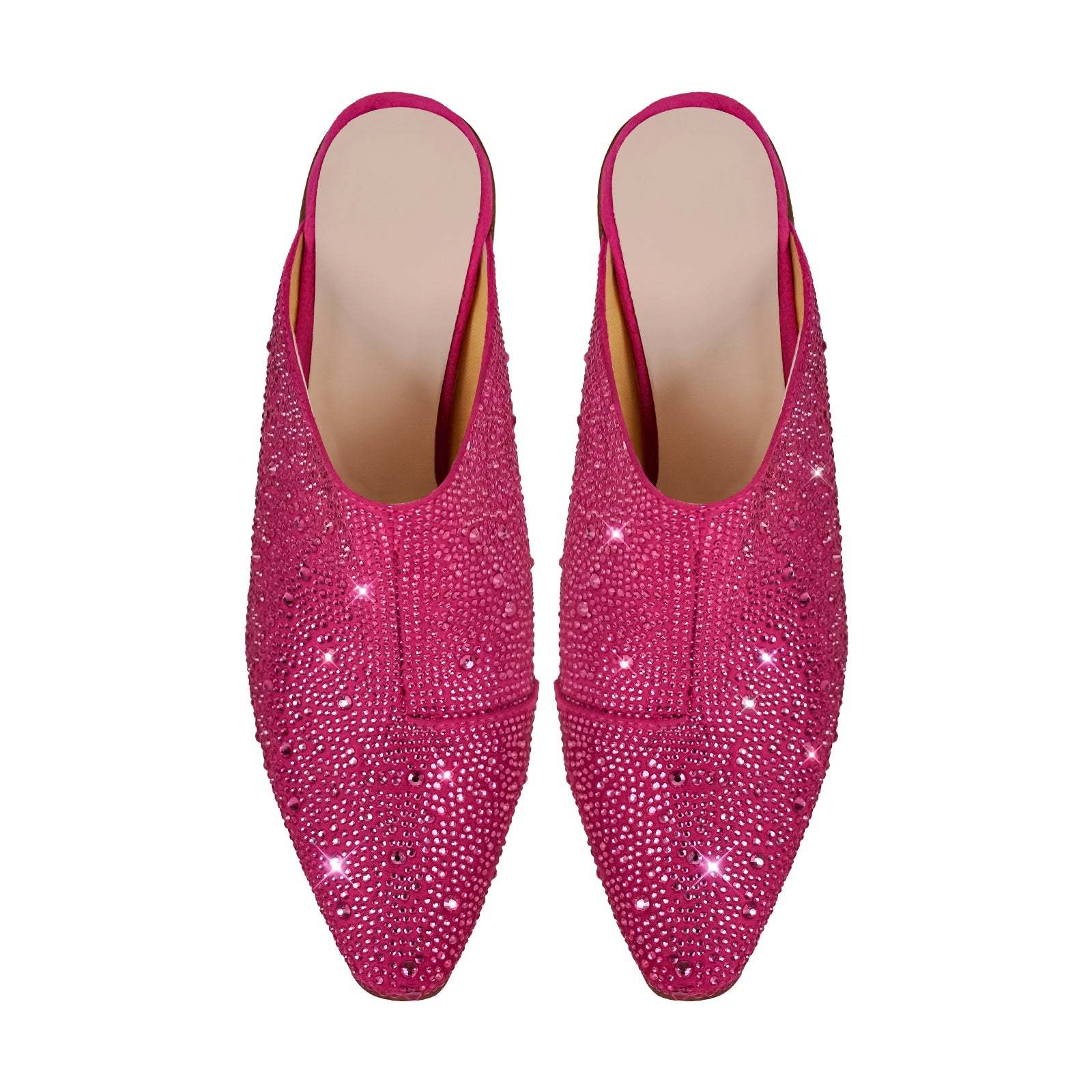 Mules Pantoletten Pantoletten mit absatz Pantoffeln verzierte Schmucksteinen