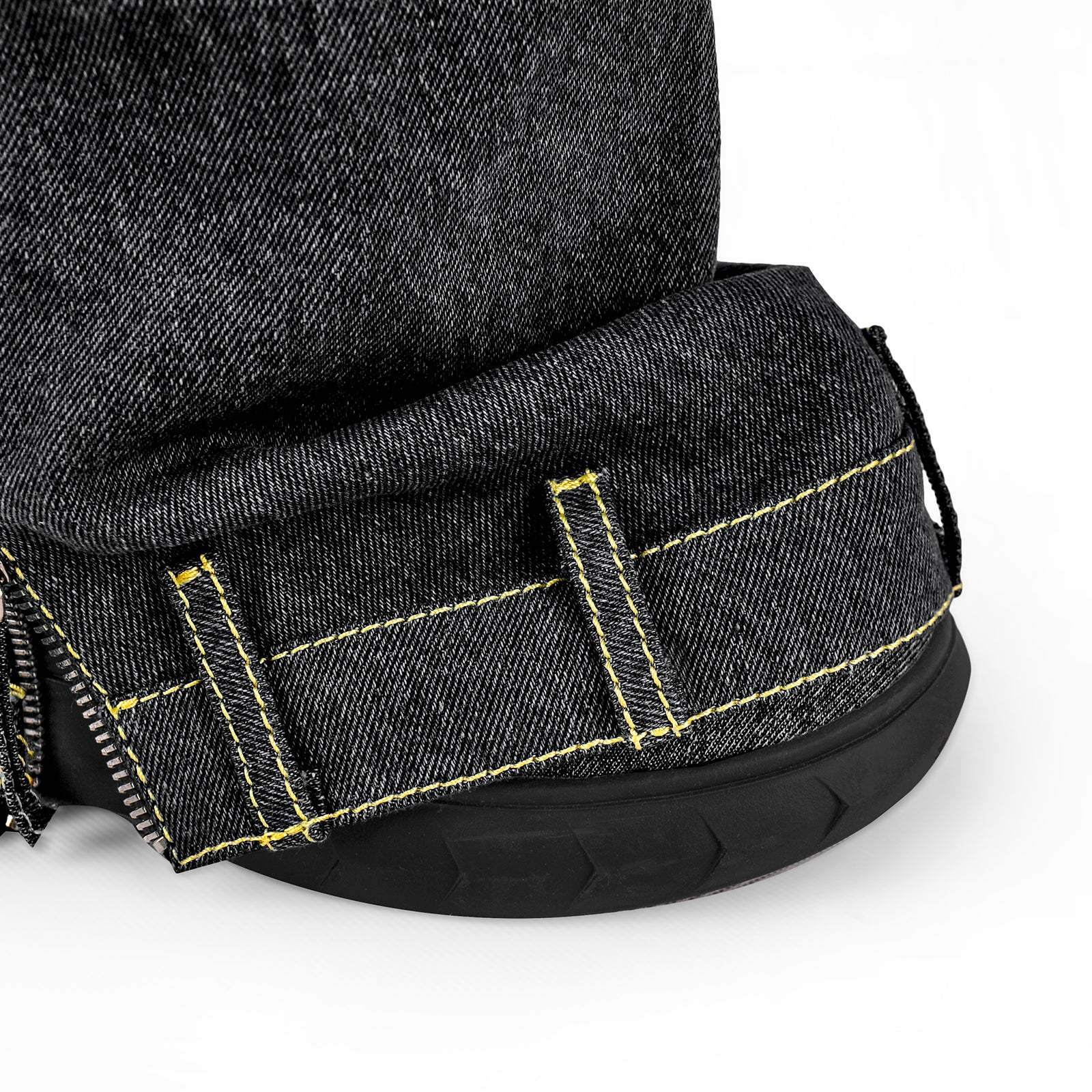 Fold Over Boots Halbstiefel mit Keilabsatz Jeansstoff Y2K Stil Denim Stiefel