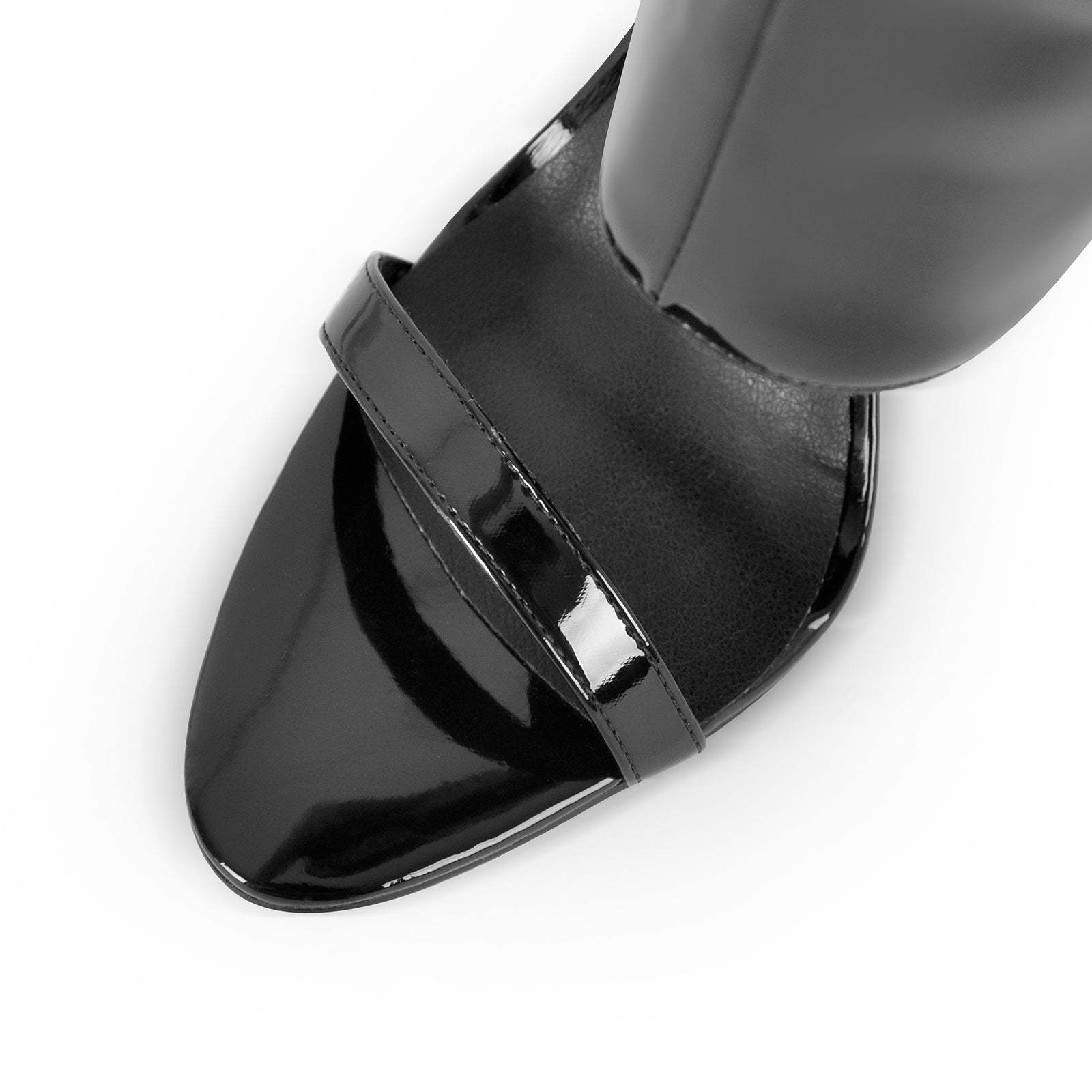 Peep Toe Langschaft Sandalen Pfennigabsatz Elastisch