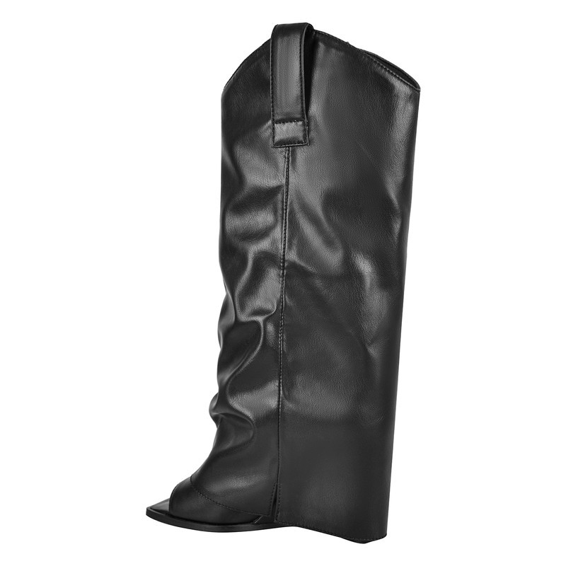 Square Offene Toe Fold Over Sandals Stiefel