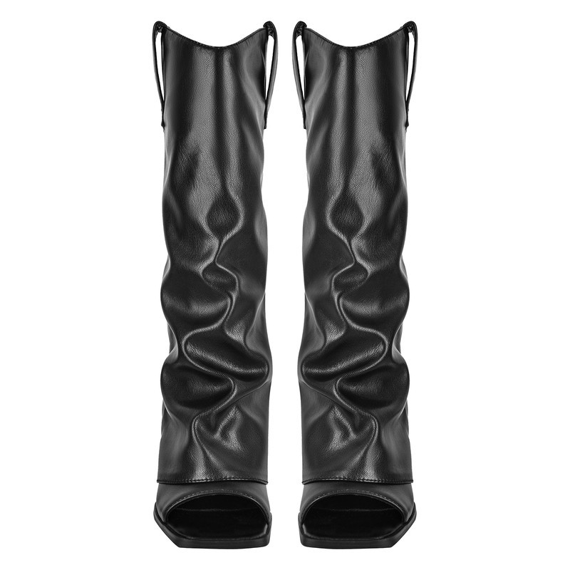 Square Offene Toe Fold Over Sandals Stiefel