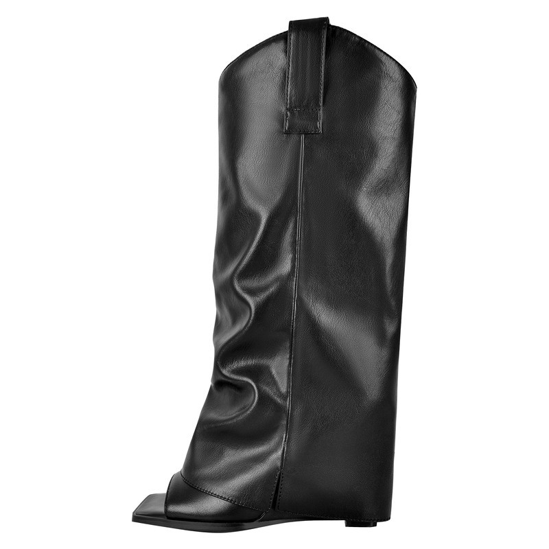 Square Offene Toe Fold Over Sandals Stiefel