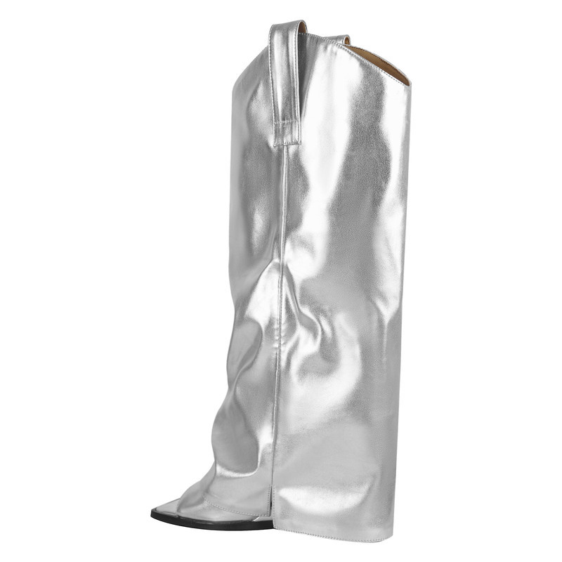 Square Offene Toe Fold Over Sandals Stiefel