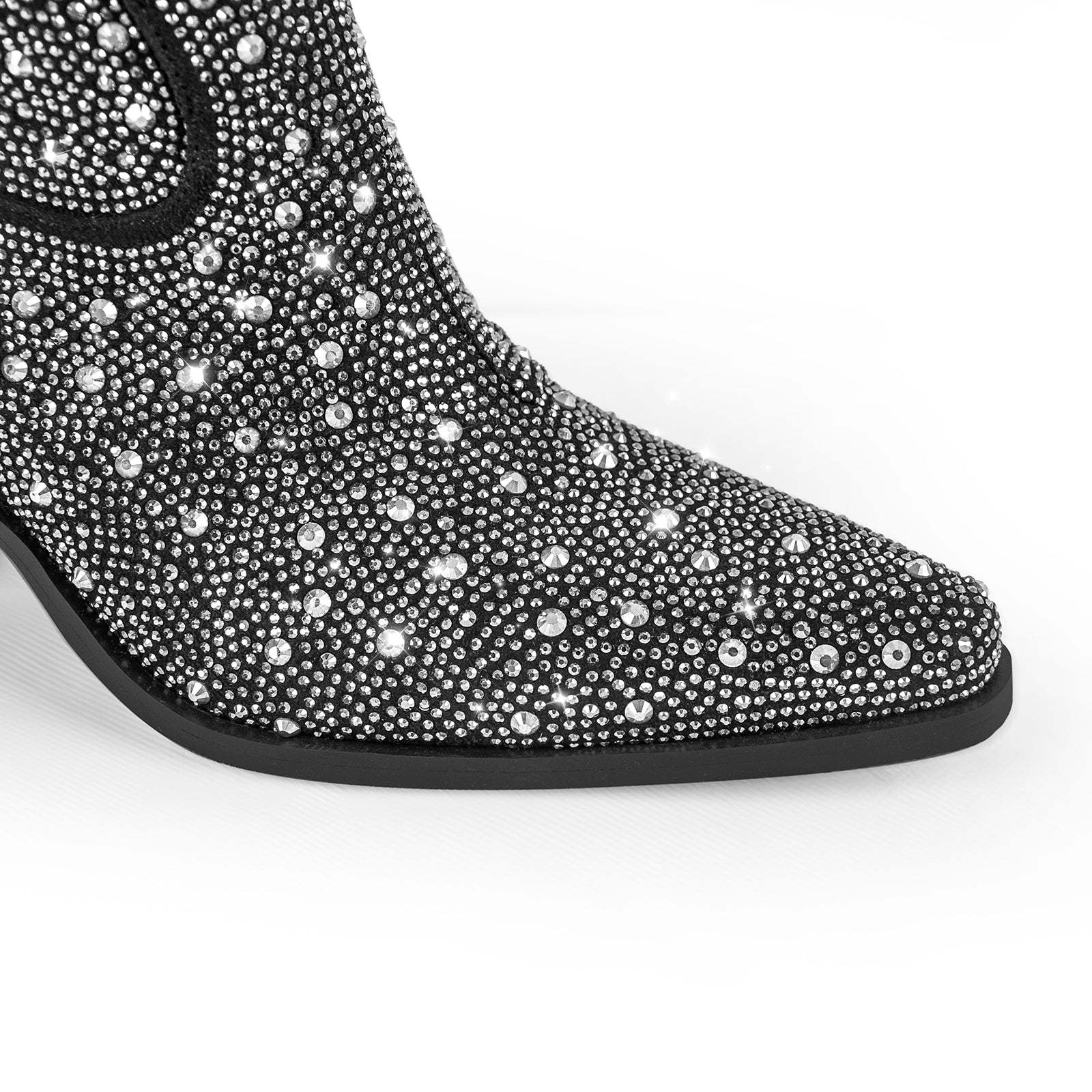 Cowboy Boots Glänzende Westernstiefel mit Blockabsatz