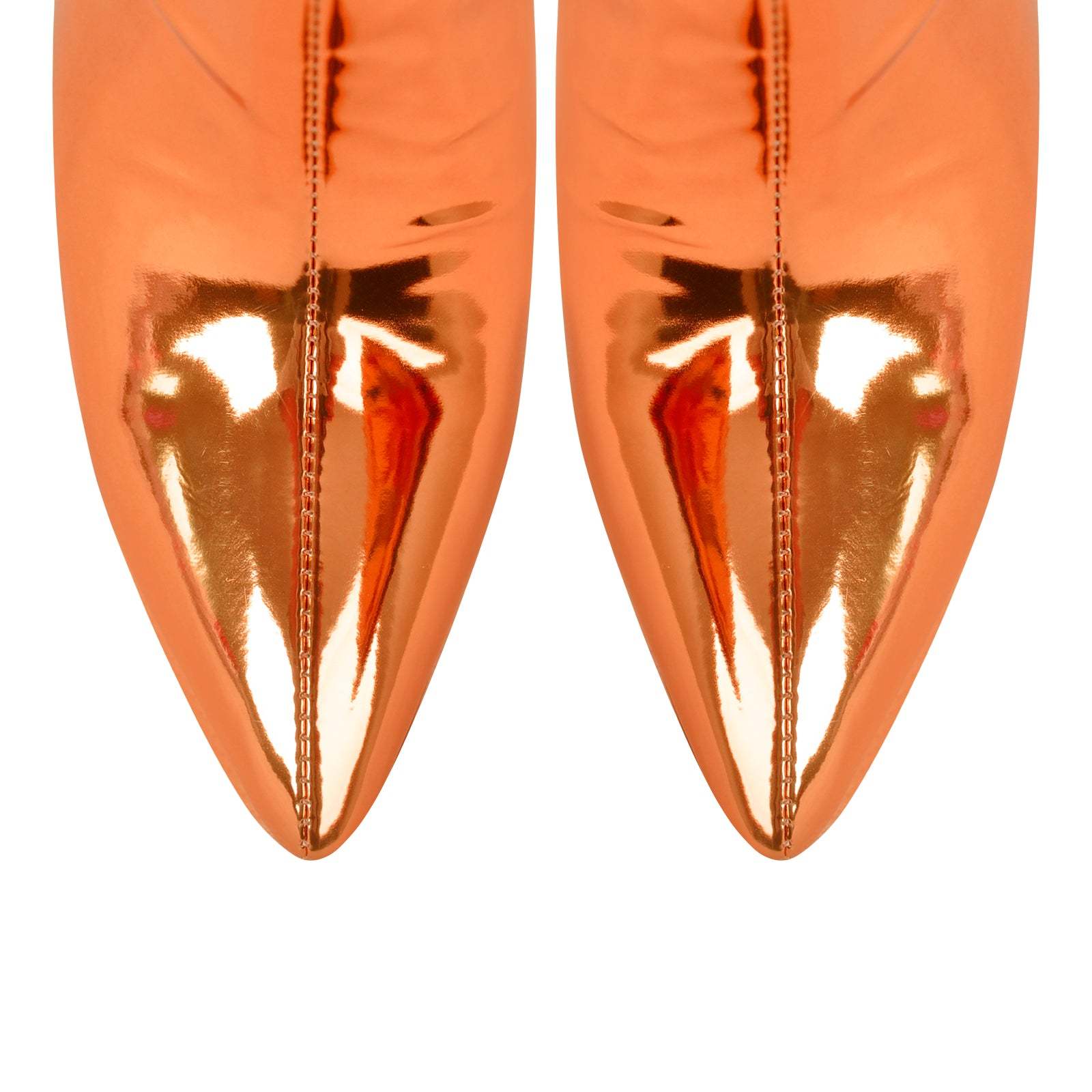 Spitze Zehen Langschaft Stiefel Overknee Pfennigabsatz Lack