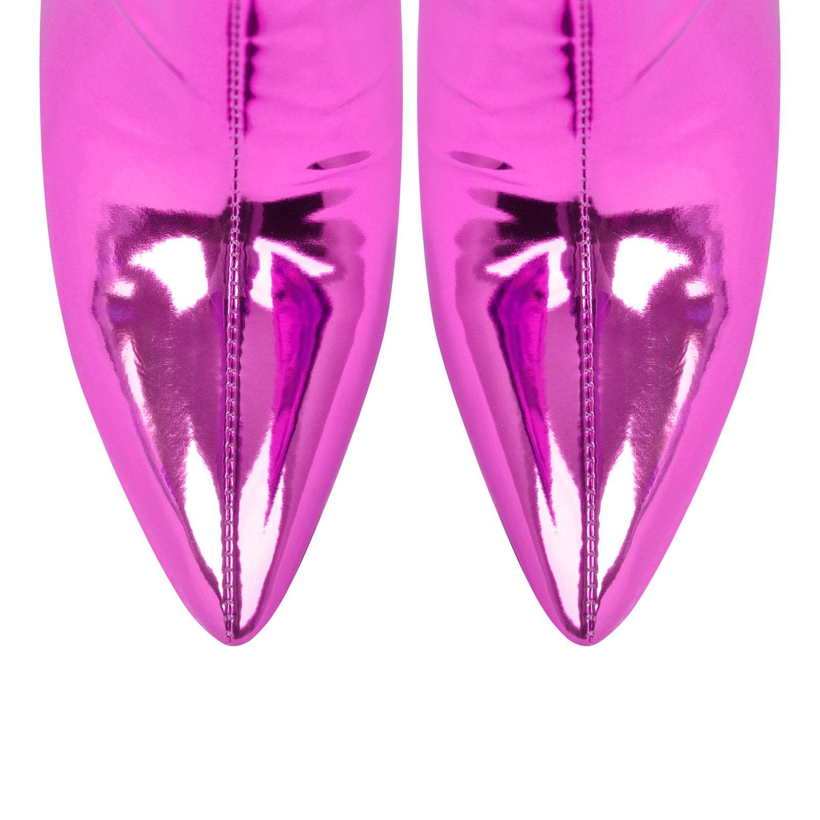 Spitze Zehen Langschaft Stiefel Overknee Pfennigabsatz Lack