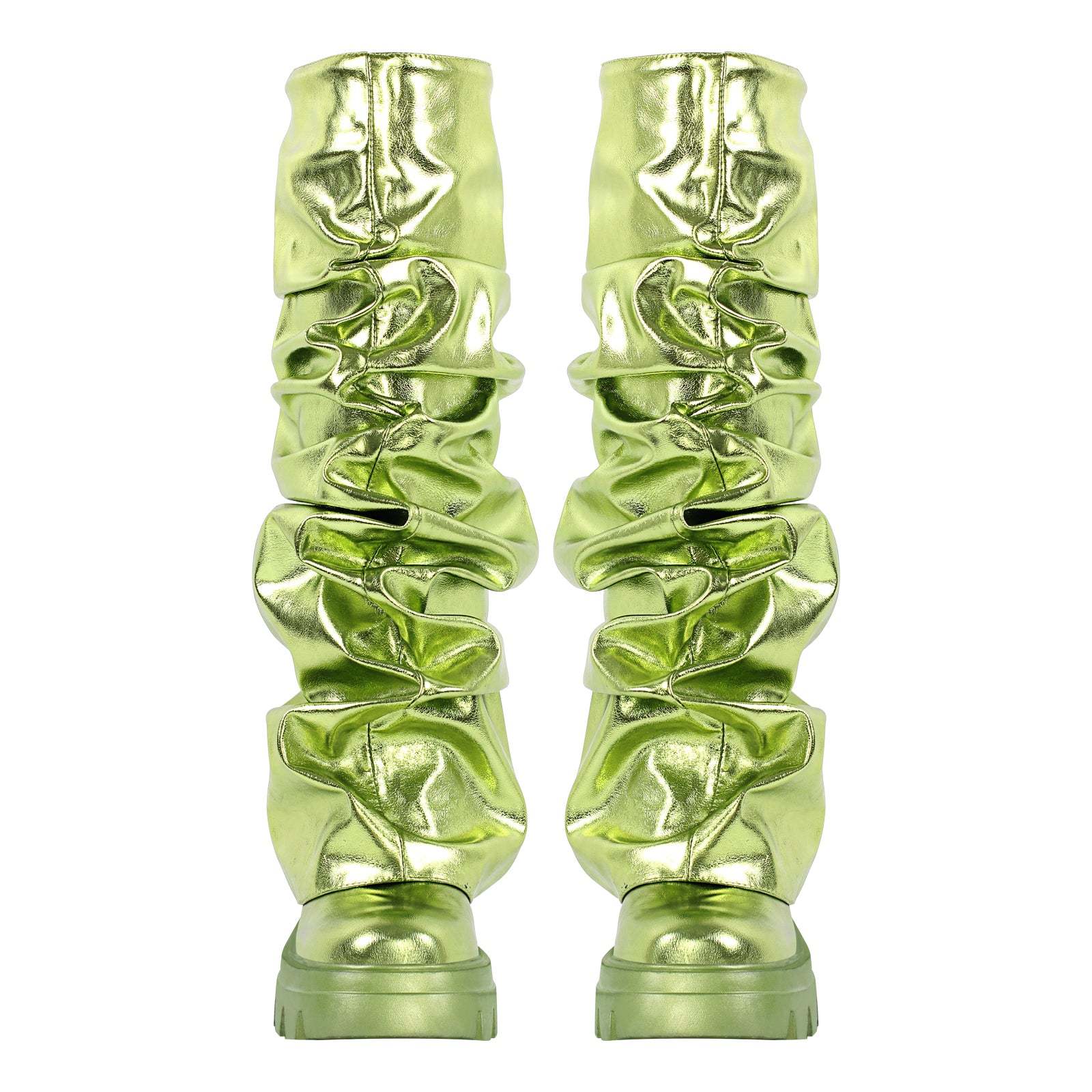 Plateau Halbstiefel Blockabsatz Fold Over Mid Calf Boots Stiefeletten