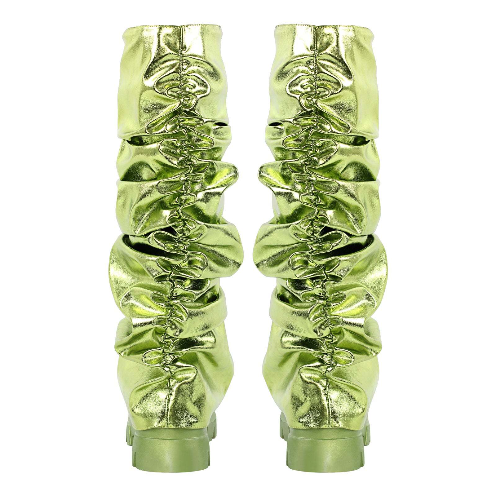 Plateau Halbstiefel Blockabsatz Fold Over Mid Calf Boots Stiefeletten