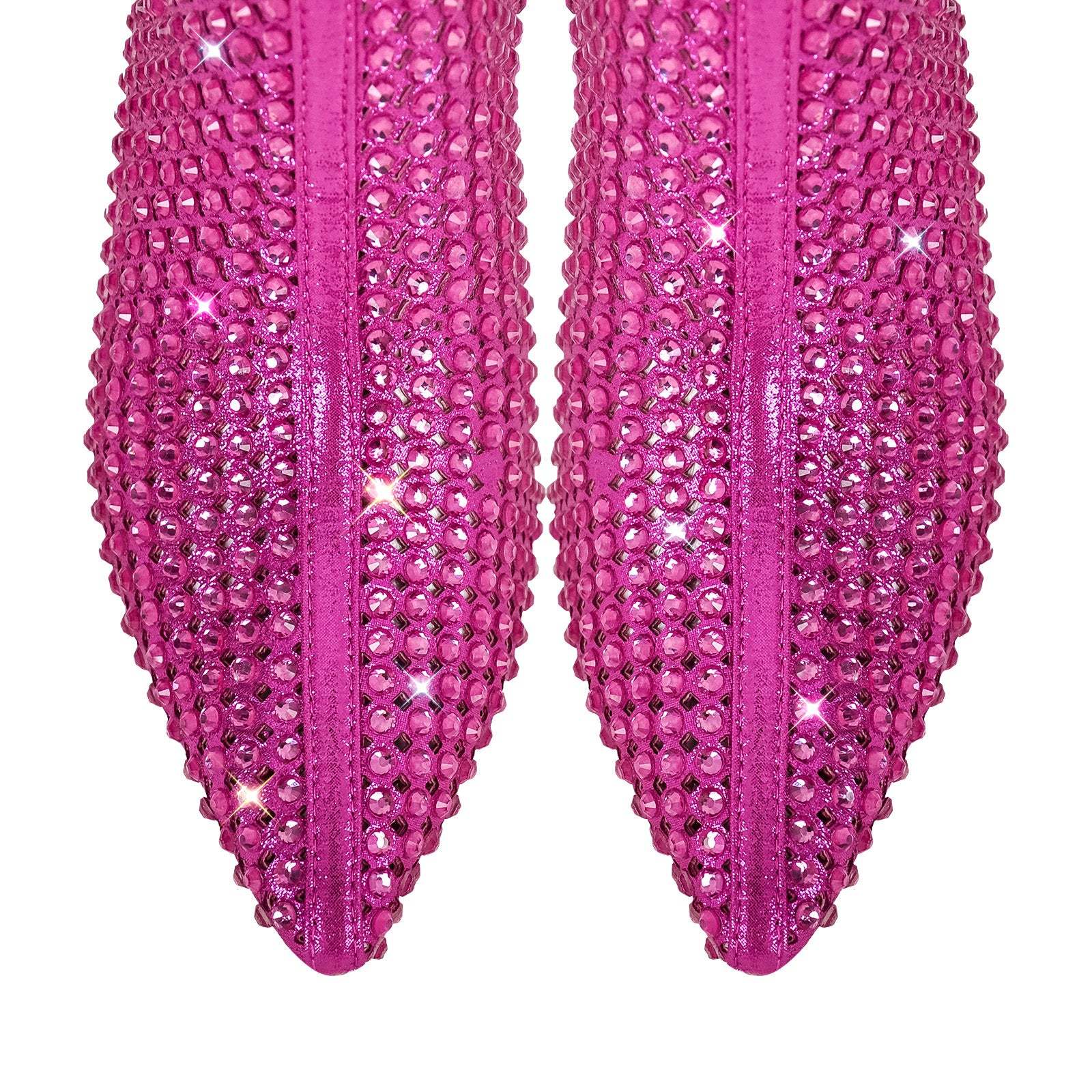 Knöchelstiefel mit Pfennigabsatz Stilettos Strass Reißverschluss