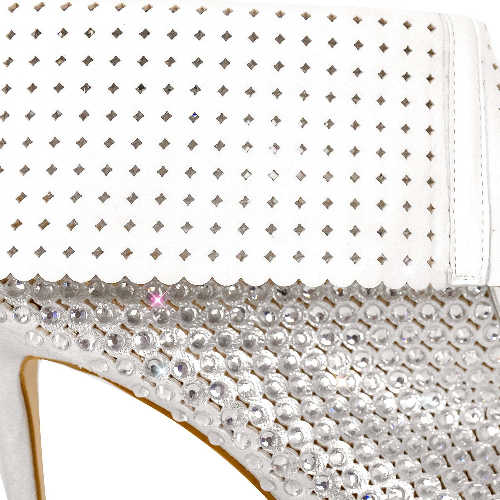 Knöchelstiefel mit Pfennigabsatz Stilettos Strass Reißverschluss