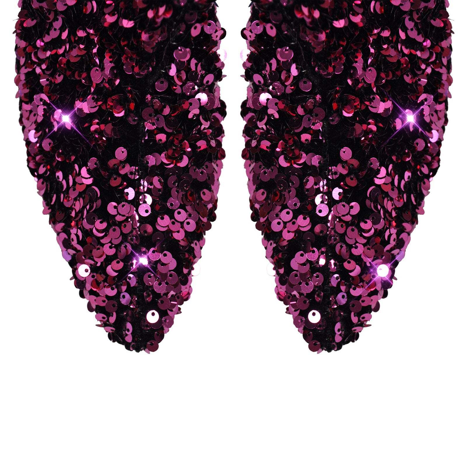 Glänzende Stiefel Overknee Pfennigabsatz Stilettos Farbverlauf