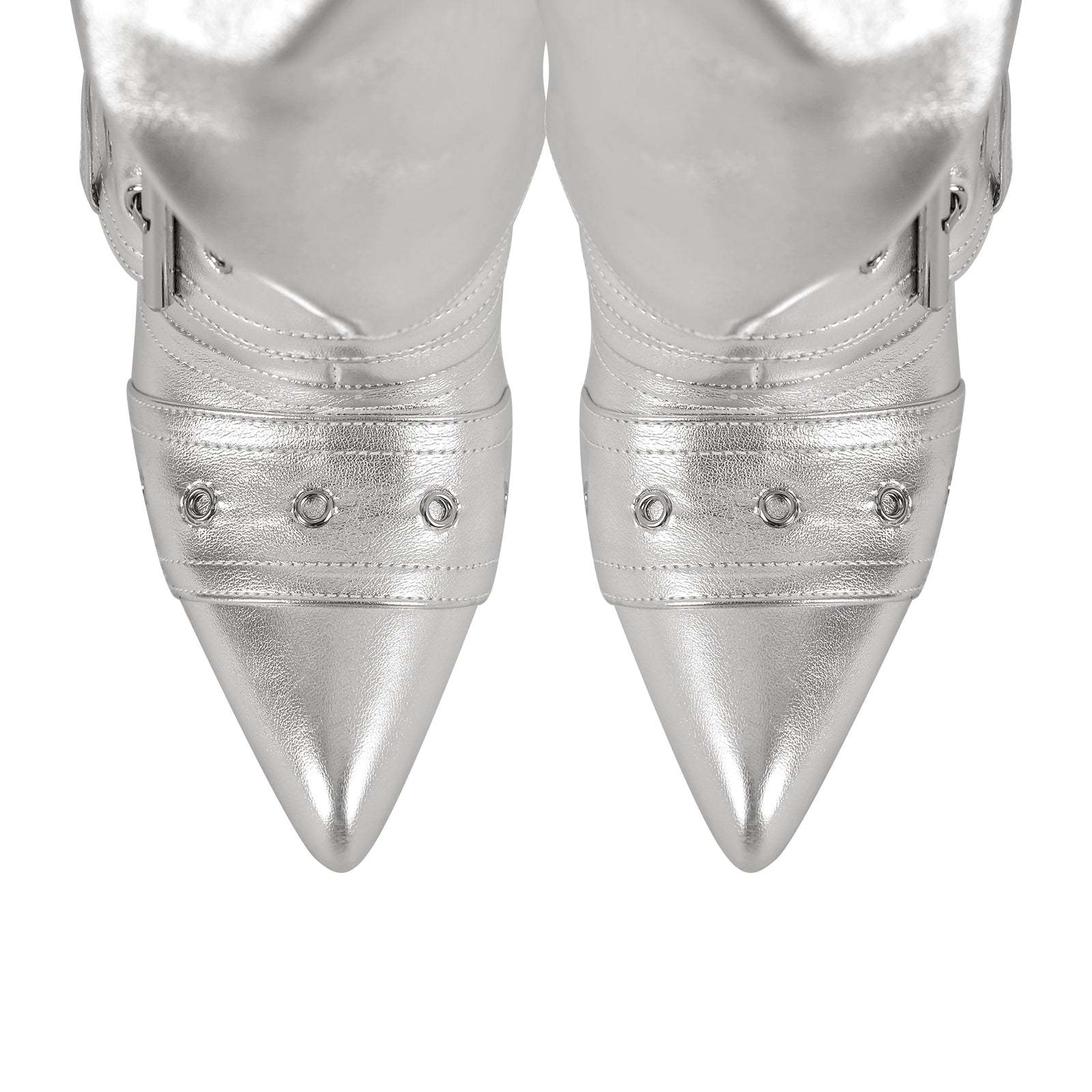 Plateau Stiefeletten verzierte Schnallen Nieten