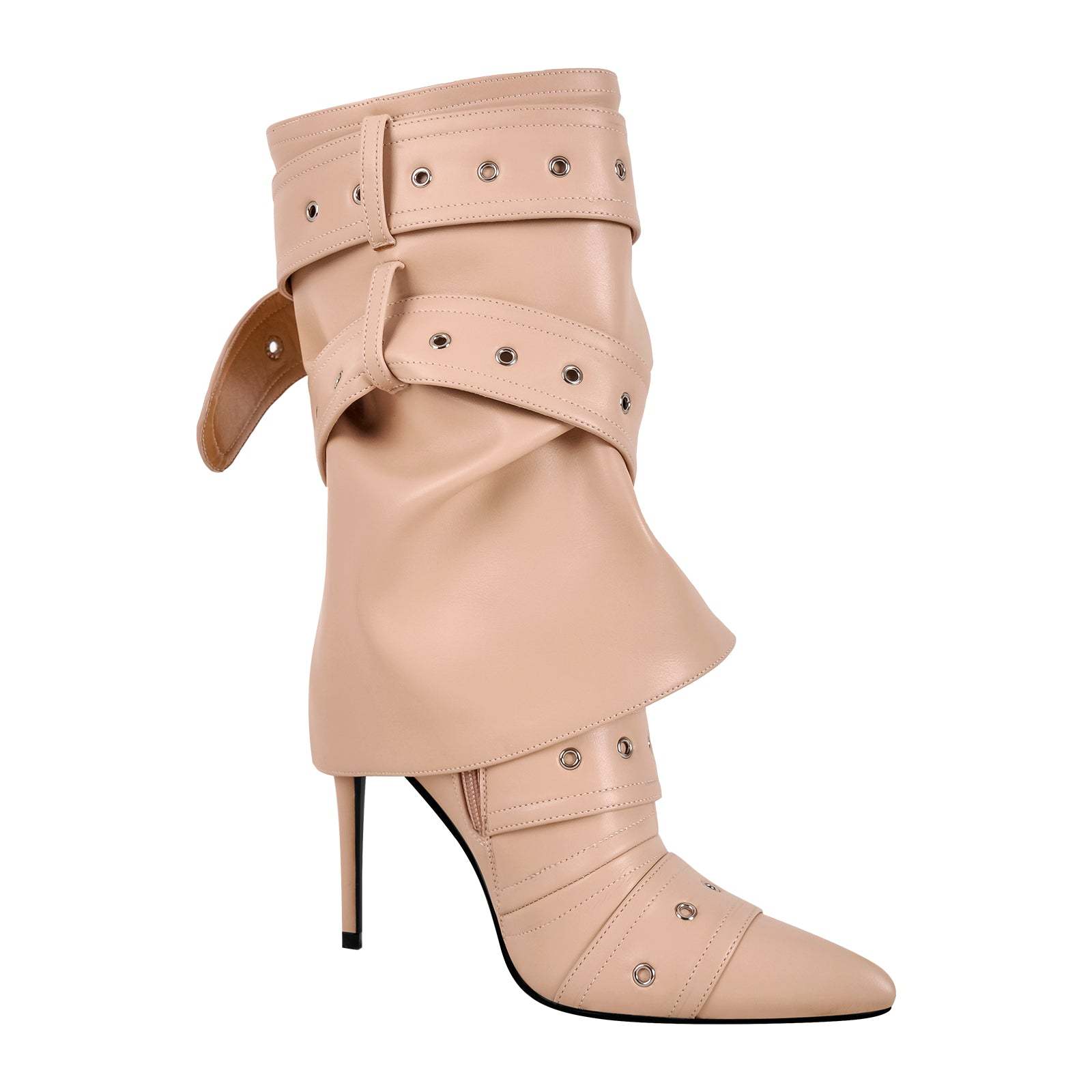 Plateau Stiefeletten verzierte Schnallen Nieten