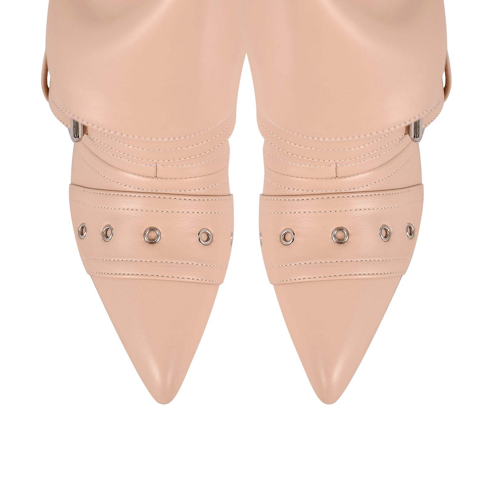 Plateau Stiefeletten verzierte Schnallen Nieten